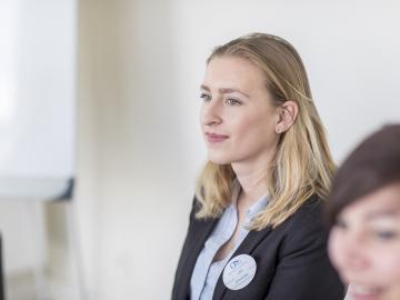 A business woman in a meeting